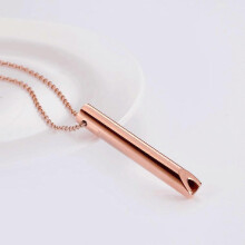 (rose gold) Stainless Steel Vacuum Plating Necklace Three-dimensional Meditation