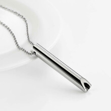(silver) Stainless Steel Vacuum Plating Necklace Three-dimensional Meditation