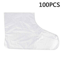 100pcs Disposable Plastic Foot Covers Bags Clear Booties Paraffin Bath