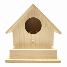 (Primary colours) Multi-functional Professional Wooden Bird House Pastoral Style Bird House With Lanyard Home Gardenin