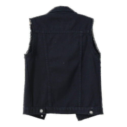 (L,Black)Women Spring And Autumn Coats Solid Sleeveless Denim Jacket Outerwear - PJ 1