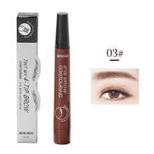 (03Reddish brown) Microblading Tattoo Eyebrow Pen Liquid Ink Long Lasting Tint Brow Eye Make Up