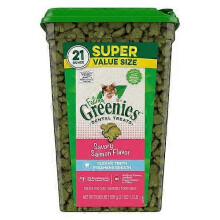 Greenies Feline Natural Dental Treats Tempting Salmon Flavor, 21 oz