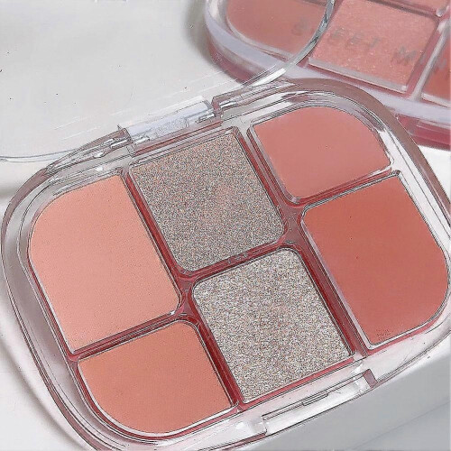 (E) 6 Colors Pink Eye Shadow Palette Makeup Palette 2