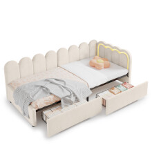 3ft Single Daybed with Smart RGB LED Lights and 2 Storage Drawers
