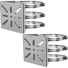 Universal Vertical Pole Mount for Security Camera 2pcs,with 6 Loop Pipe Clamps Solid Metal Mounting Corner Bracket - DD