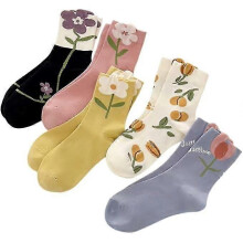 Cute Cotton Socks for Women And Girls, 5 Pairs Socks for Sports And Daily Wear - DD