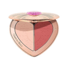 (PEACH) dual-tone heart blush palette for natural gradient cheeks all skin types long-lasting wear