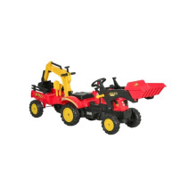 Kids Children Pedal Go Kart Ride On Toy Car Excavator Tractor with Moving Bucket Steering Wheel Removable Digger For 3 - 6 Years