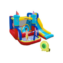 4-in-1 Inflatable Play Castle for Kids: Features a slide and trampoline (includes blower and storage bag) 2.65 x 2.6 x 2 meters