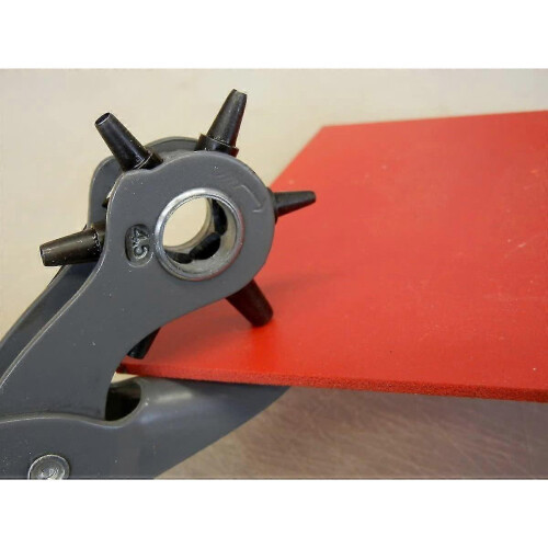 Leather Hole Punch Tool - 6 Multi-Hole Sizes for Leather, Rubber, & Plastic - 8.5 inches - DD01
