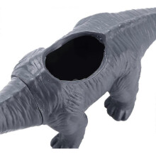 Mini Brachiosaurus Plastic Planter Drain Hole Vase Table Top Decoration (Grey) - DD01