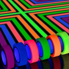 6 Colors Neon Gaffer Cloth Tape, Fluorescent Uv Blacklight Glow In The Dark Tape for Uv Party 15mm*5m - RiRi