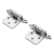 10pcs Overlay Cabinet Hinges Semi-concealed Cupboard Hinges Face Mount Cabinet Door Hardware Silver - RIpj