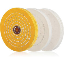 Buffing Polishing Wheels, 3 Pcs Buffing Pads Cotton Buffing Wheel 6 Inch Mirror Polishing Wheel Set Cleaning Buffing Polishing Wheel with 1/2 Inch Arb