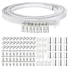 (4m) 1-5 Meters Bendable Ceiling Curved Curtain Track Flexible Ceiling Curtain - RIpj