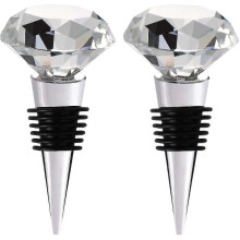 Wine Bottle Stoppers with Gift Box, Decorative Crystal Diamond Wine Stopper Glass Corks for Wine Bottles Keep Wine Fresh 2 Packs - PR
