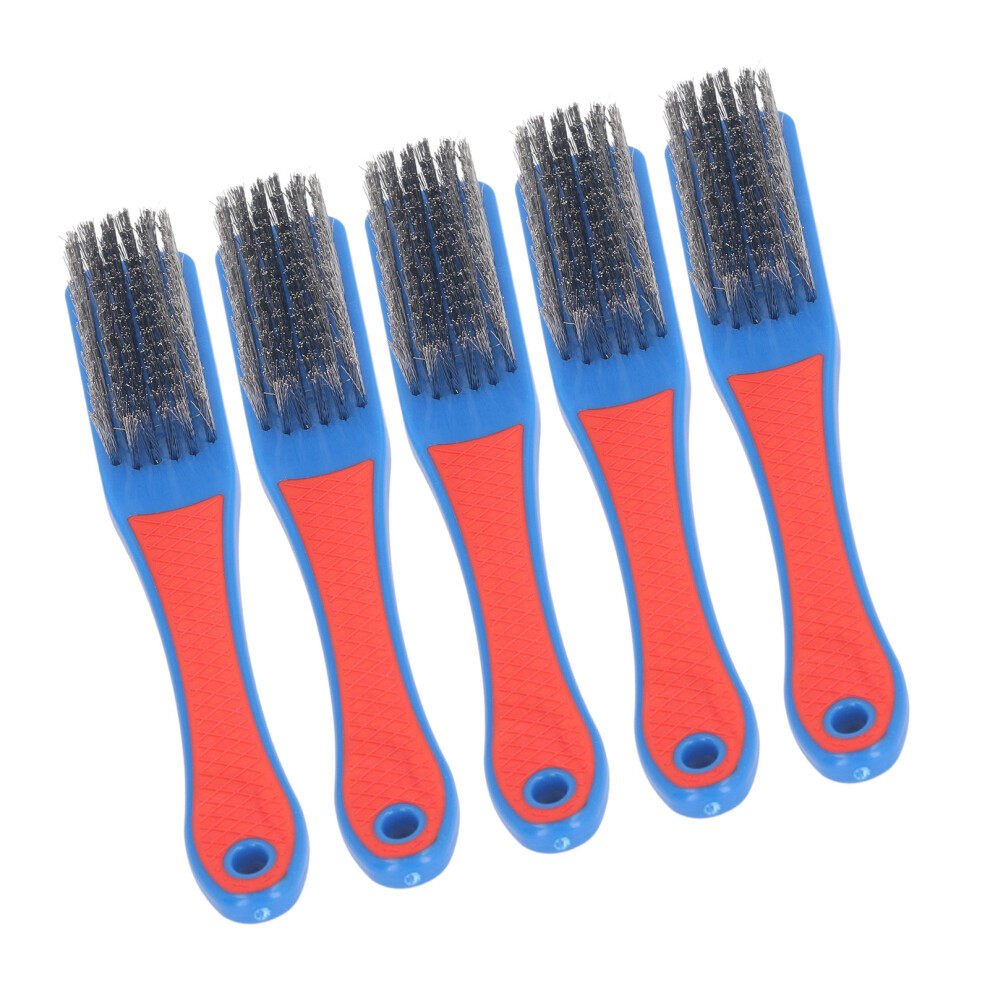 5Pcs Wire Brush Set - Silicone Handle, Ss Bristles 4311393438988