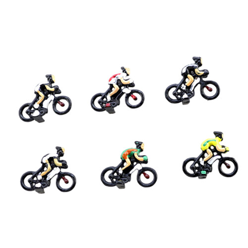 6/12Pcs Tiny Plastic Biking Figure Miniature Cyclist Models-6