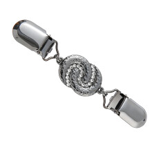 Sparkling Rhinestones Sweater Pin Attractive Clothing- Black..
