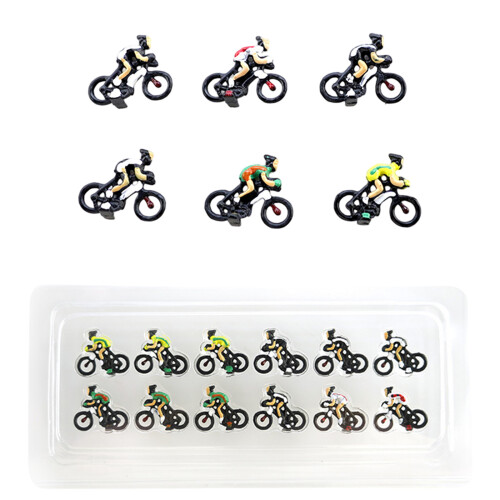 6/12Pcs Tiny Plastic Biking Athletes Figures Miniature-6 1