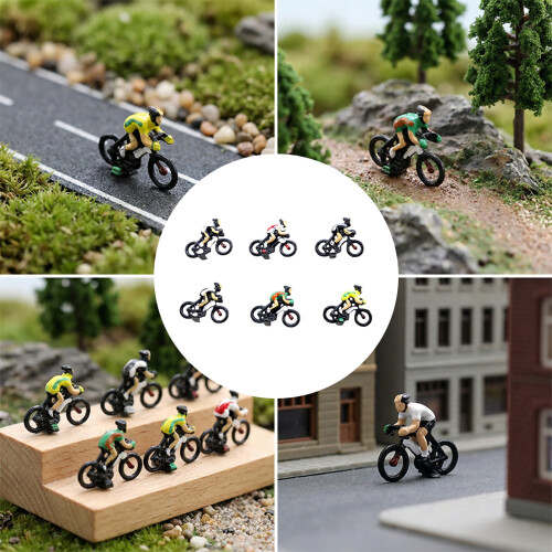 6/12Pcs Tiny Plastic Biking Athletes Figures Miniature-6 2