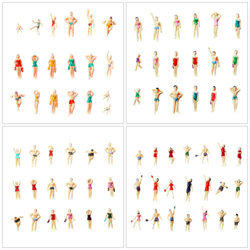 Différentes poses miniatures de personnes nageant, modèles de-UN 1