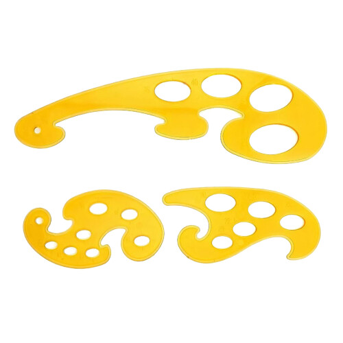 Drafting Sketching Ruler Geometry Aid Practical For-Yellow