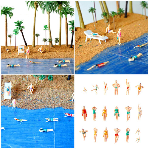 Différentes poses miniatures de personnes nageant, modèles de-UN 2