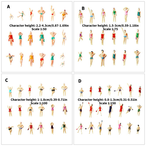 25Pcs Different Poses Swimming People Swimming Figures Model-B 2
