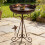 Weathered Iron Bird Drinking Dish Including Food Tray For 4