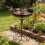 Weathered Iron Bird Drinking Dish Including Food Tray For 5
