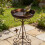 Weathered Iron Bird Drinking Dish Including Food Tray For 7