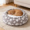 Waterproof Round Pet Bed Cover Removable Washable-Light Grey M 3