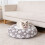 Washable Waterproof Round Shape Pet Bed Cover-Light Grey S 6
