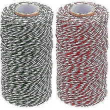 200m Natural Cotton Rope, Handmade Cotton Rope, Braided Rope, Cotton Twine, Ideal for Baking, Gardening, Crafts, Gift Wrapping - Pjun