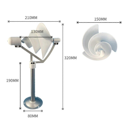 Micro Spiral Wind Turbine Breeze Starter Generator Experimental Model 1