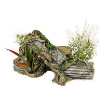 Blue Ribbon Pet Products Exotic Environments Ancient Column Ruins Aquarium Ornament with Plants, 1 Each / 7 Inches / Multi-Color