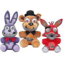 Foxy The Pirate + Nightmare Bonnie + Freddy Fazbear + Chica Set Five Nights At Freddy's Plush Set Fnaf Plushies Fnaf Toys Sister Location for Children