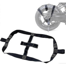 (Black) Universal Motorcycle Rear Wheel Tie-down Strap, Transportation Bundle Belt For Motor Bike Dirt Bike Trailer