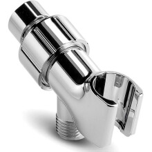 Shower Arm Bracket Chrome Finish, Universal Head Bracket, Replacement Parts, Adjustable Bracket for Handheld Shower Heads with Wall Hook and Brass Swi