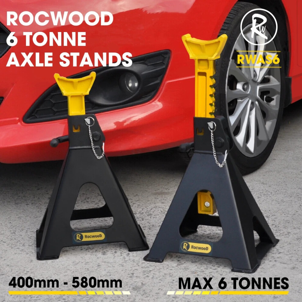Axle Stand Set 6 Tonne Ton Car Jack Ratchet Heavy Duty Two Stands Included 501148688933