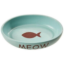 Doc and Phoebes Portofino Oval Cat Dish Sky Blue, 1 Count / 6 Inches