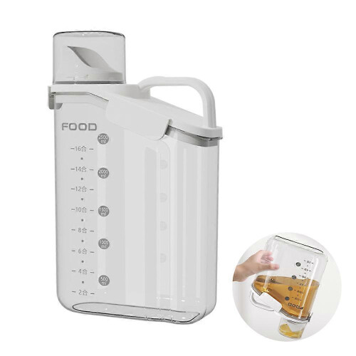 (S, white) Slim Rice Container Storage Tank, Dry Food Airtight Container kitchen Storage