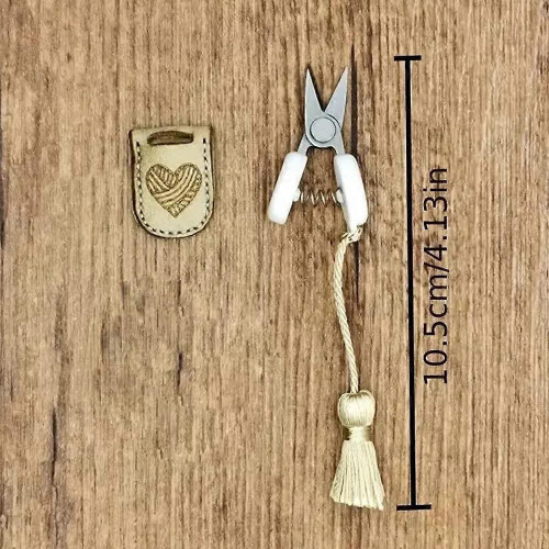 (white) Tiny Craft Knitting Scissors Set,Mini Knitting Scissors Set With Protective Case 1