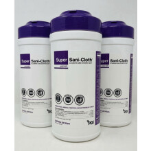 3x PDI Super Sani-Cloth Germicidal Disposable Wipes 100 Wipe Canister