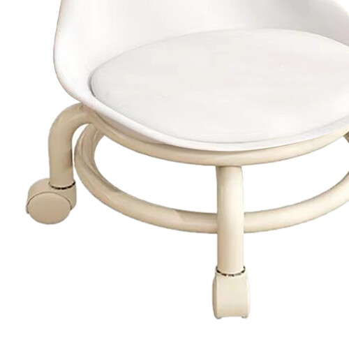 Kids Roller Step Stool Low Backrest White