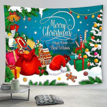 (GT901, Brushed cloth 200x150cm) Nordic Style Christmas Tapestry for Wall Decor - Background Cloth for Festive Events and Parties