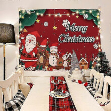 (GT710, Short plush 150x100cm) Christmas Tapestry with Nordic Style Design - Wall Hanging for Holiday Photos and Party Decor