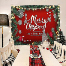 (GT2929, Brushed cloth 95x75cm) Christmas Tapestry with Nordic Style Design - Wall Hanging for Holiday Photos and Party Decor